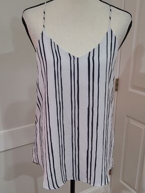 Jasmine & Juliana White Striped V-Neck Cami Top - Size XS